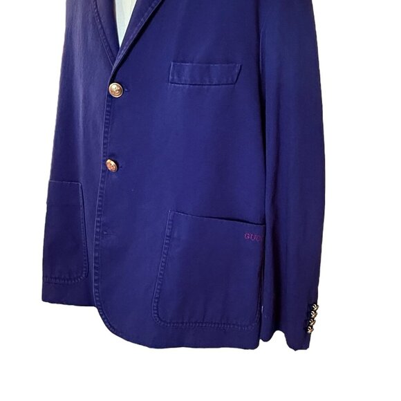 GUCCI MENS 722497 BLUE COTTON MILITARY DRILL JACKET, SIZE 52 (MSRP $2700) - Picture 7 of 16
